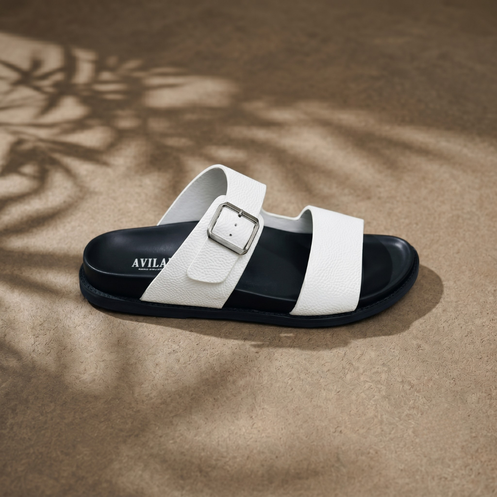 MS STAR SLIPPERS (White) – Memory Foam Comfort