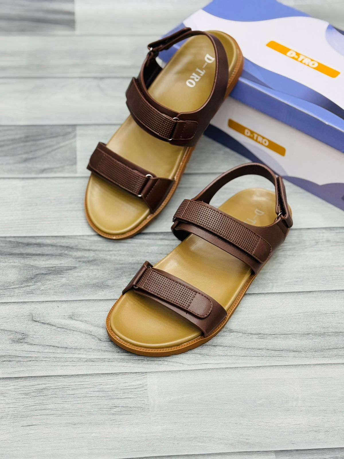 RoyalStride Premium Leather Sandals (Dark Brown)