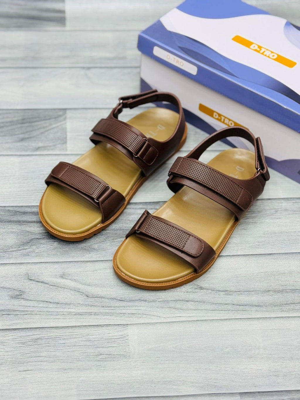 RoyalStride Premium Leather Sandals (Dark Brown)